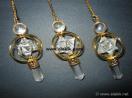 Crystal Quartz Spinning Merkaba Golden plated pendulum